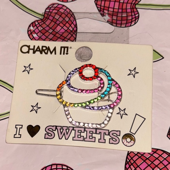 Charm it Cupcake Barrette NWT - Picture 2 of 2